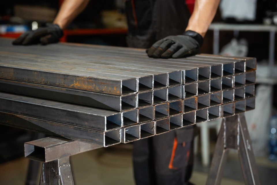 Artisan travaillant dans un atelier, ponçant une pièce métallique cylindrique avec une ponceuse électrique